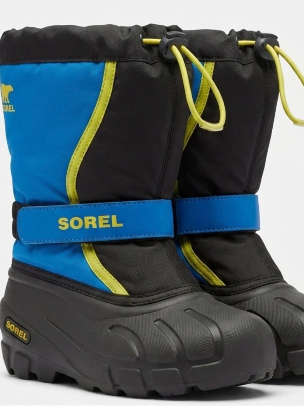 Sorel Youth Winter Snow Boots Size 13 Blue Black Waterproof Insulated